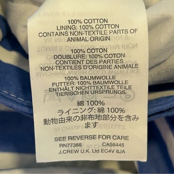 J Crew Womens Blue White Stripe Button Front A-Line Midi Lined Cotton Skirt Sz 4 - Picture 9 of 11